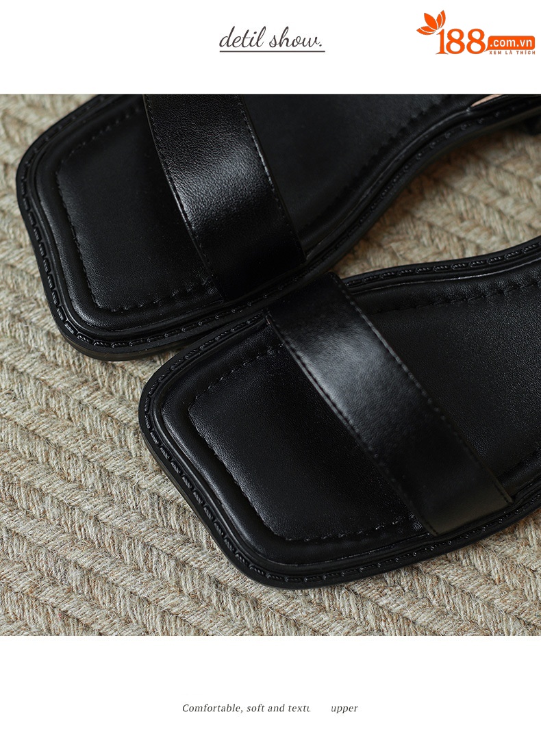 Sandal hở mũi nữ gót thấp quai ngang phong cách học đường — Màu nâu chi tiết 20