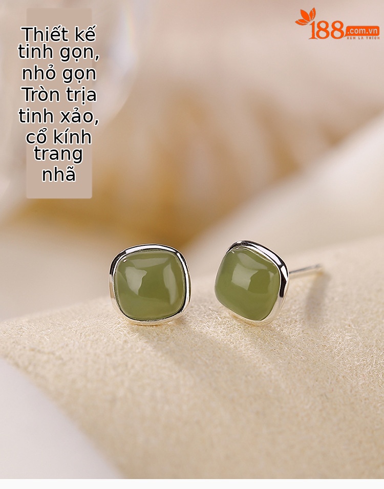 Bông tai hình vuông cá tính đơn giản thiết kế hình học đa năng — Một cặp chi tiết 2