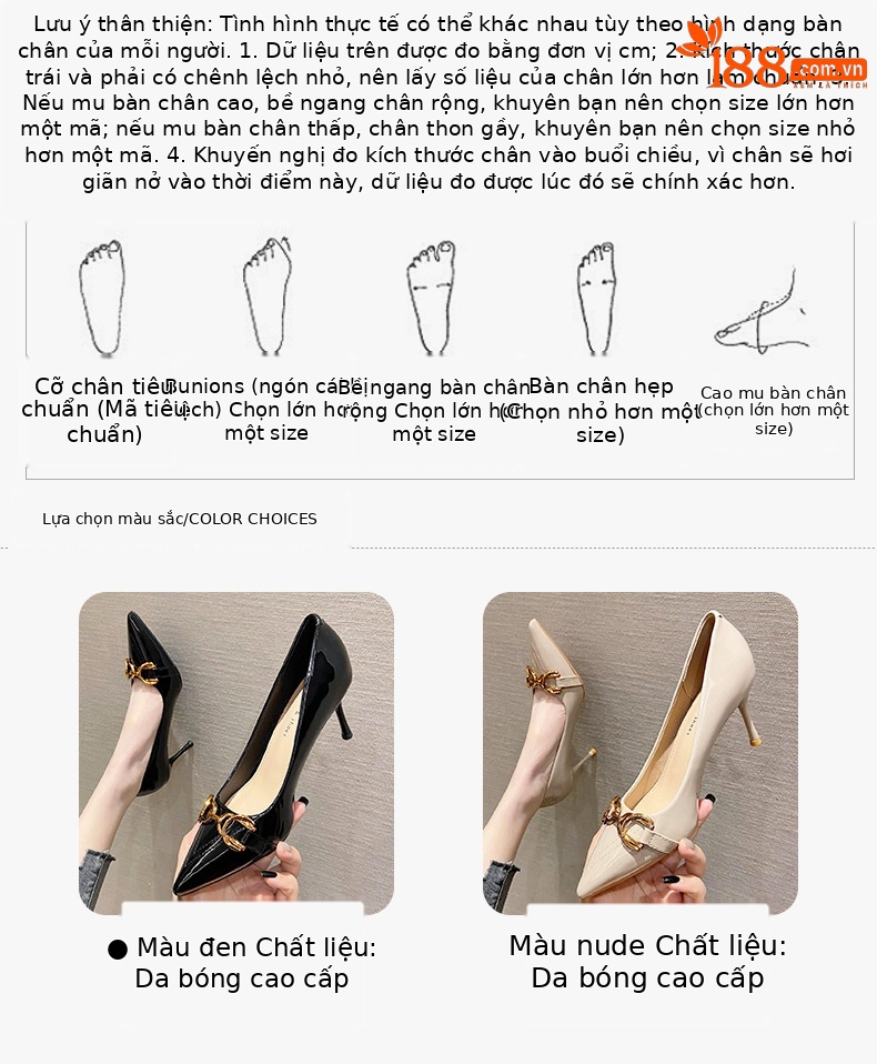 Giày cao gót nữ mũi nhọn da bóng khóa ngựa phong cách Pháp — Màu đen chi tiết 2
