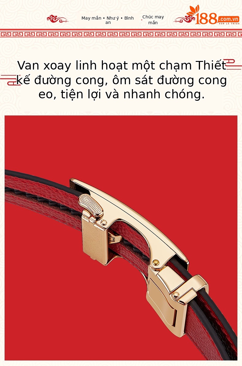 Thắt lưng da bò thật nam khóa tự động cao cấp — 120cm, 130cm, 110cm, 125cm chi tiết 4