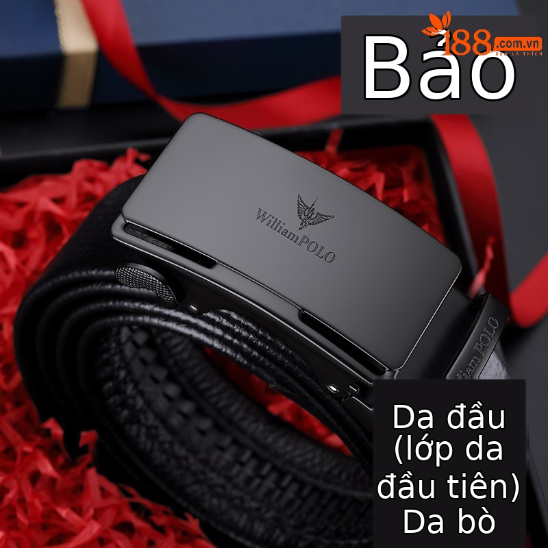 Thắt lưng da bò thật cao cấp khóa tự động nam doanh nhân — 120cm, 130cm, 110cm, 125cm