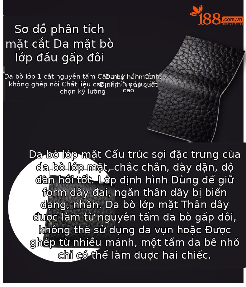 Thắt lưng da bò thật cao cấp khóa tự động nam doanh nhân — 120cm, 130cm, 110cm, 125cm chi tiết 6