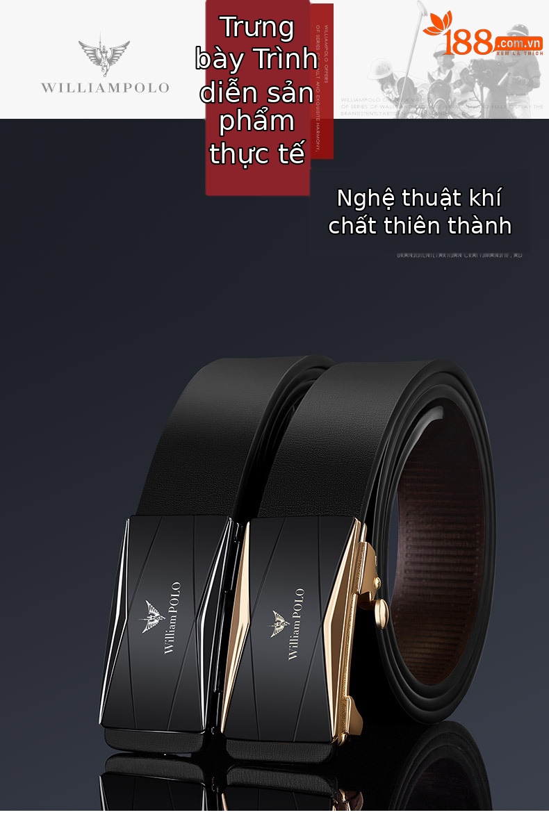 Thắt lưng nam da bò hai lớp khóa tự động Emperor Paul — 120cm, 130cm, 110cm, 125cm chi tiết 11