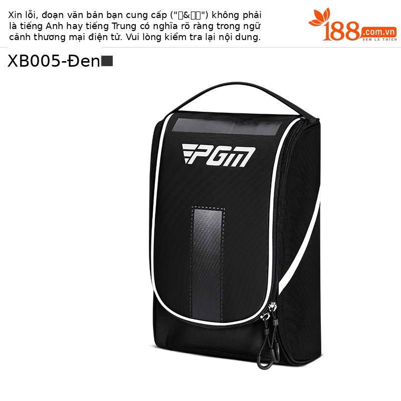 Túi đựng giày golf PGM xách tay chống nước, phong cách Hàn Quốc, kích thước 19x11x32 cm — XB005-Màu đen, XB005-Đen đỏ, XB005-màu vàng huỳnh quang Đen
