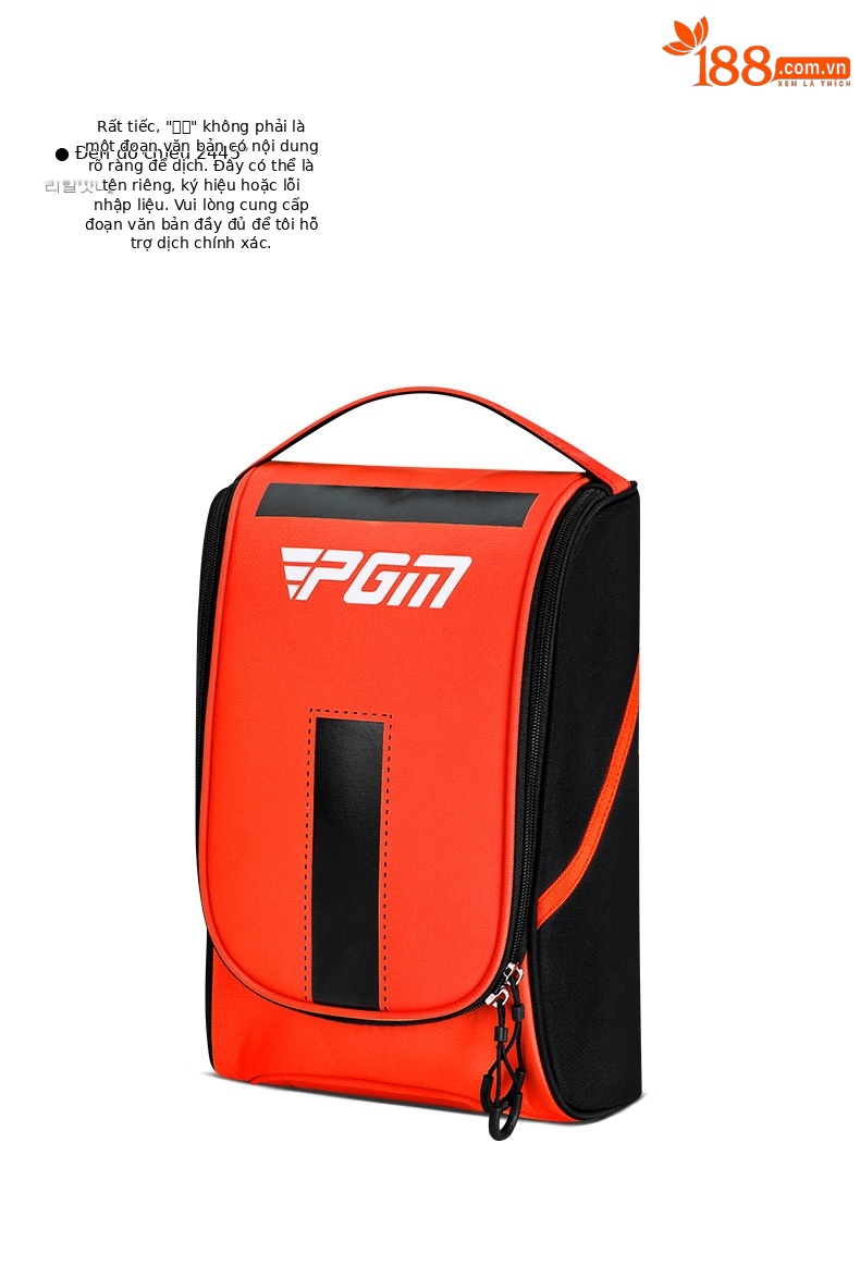 Túi đựng giày golf PGM xách tay chống nước, phong cách Hàn Quốc, kích thước 19x11x32 cm — XB005-Màu đen, XB005-Đen đỏ, XB005-màu vàng huỳnh quang Đen chi tiết 13