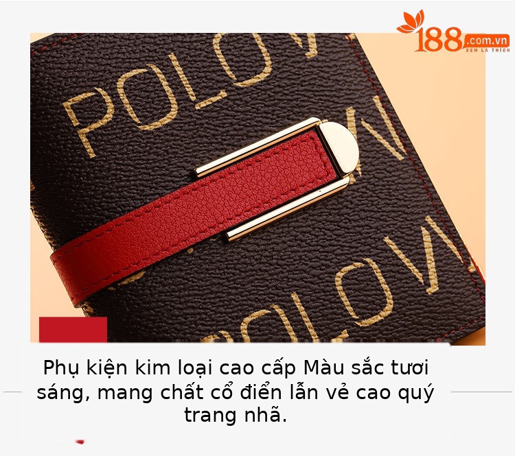 Ví ngắn nữ Emperor Paul siêu mỏng khóa gập chi tiết 7
