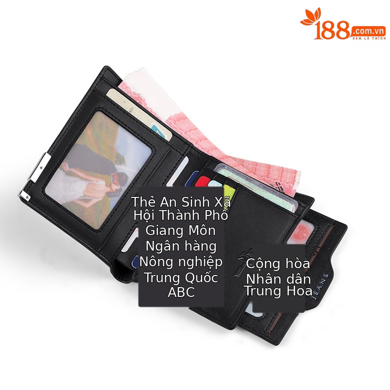 Ví nam gập mini canvas Emperor Paul chống mài mòn