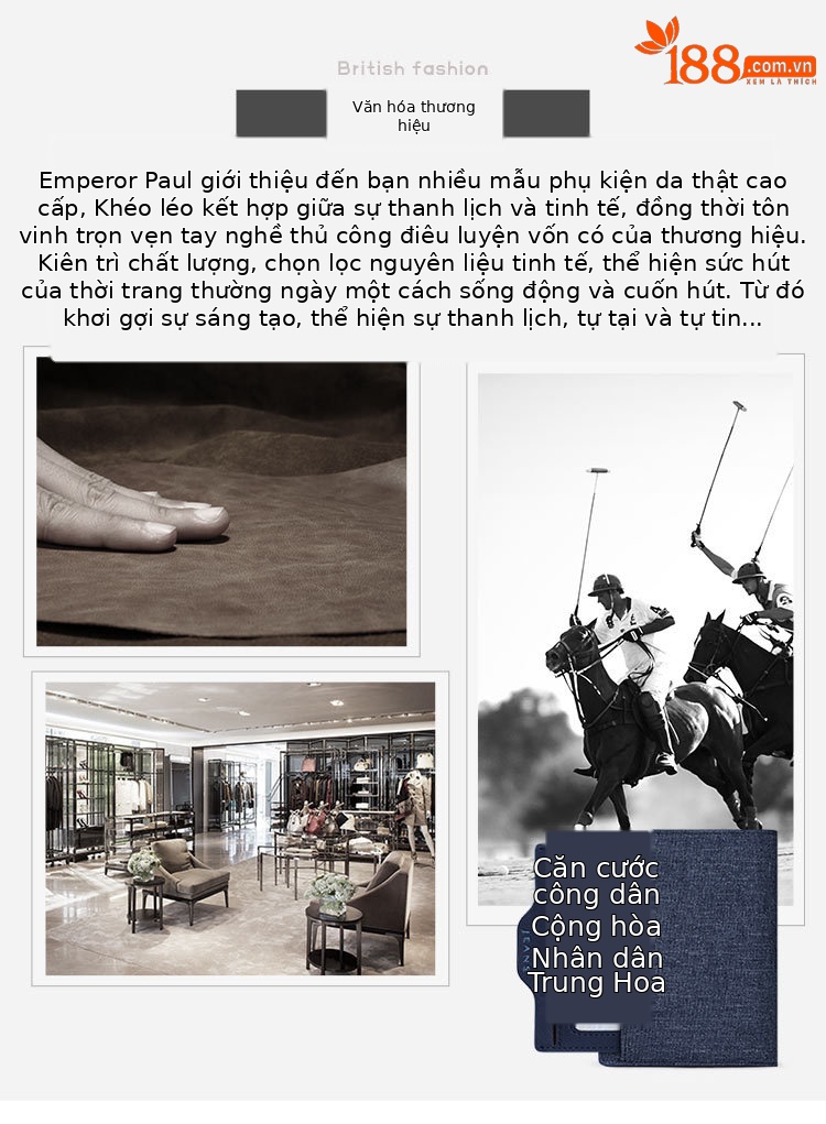 Ví nam gập mini canvas Emperor Paul chống mài mòn chi tiết 4
