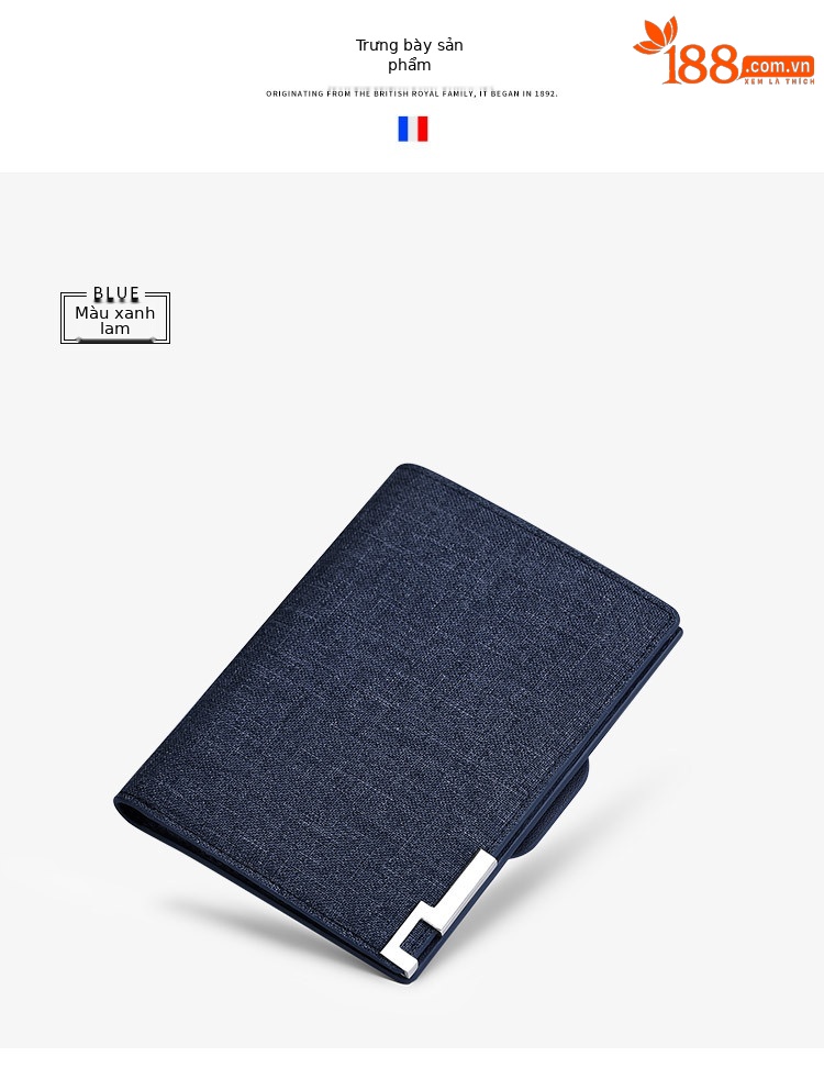 Ví nam gập mini canvas Emperor Paul chống mài mòn chi tiết 8