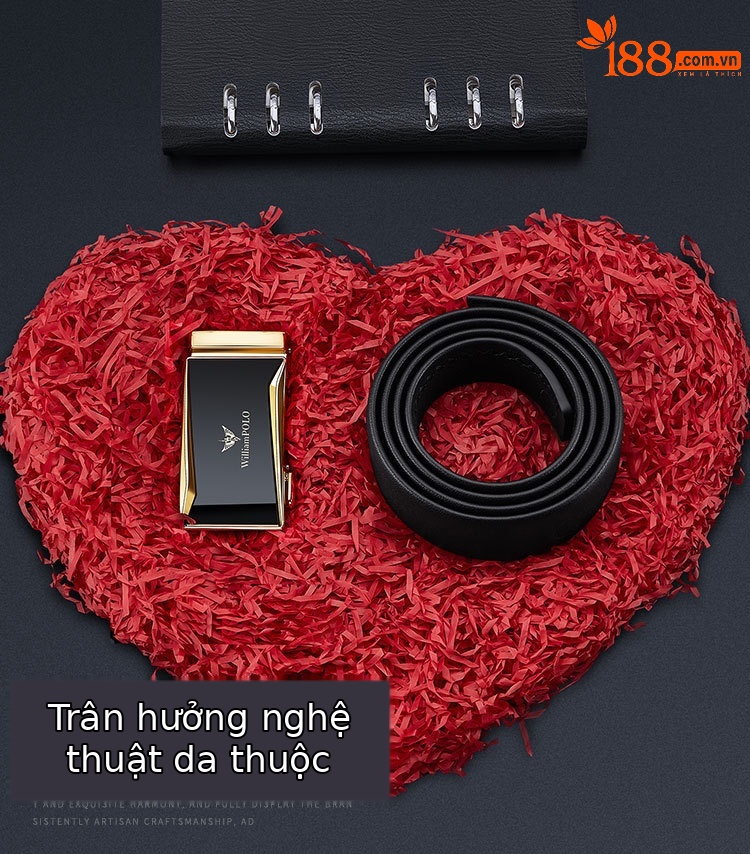 Thắt lưng da bò thật nam Emperor Paul khóa tự động da bò lớp trên cùng — 120cm, 130cm, 110cm, 125cm chi tiết 8