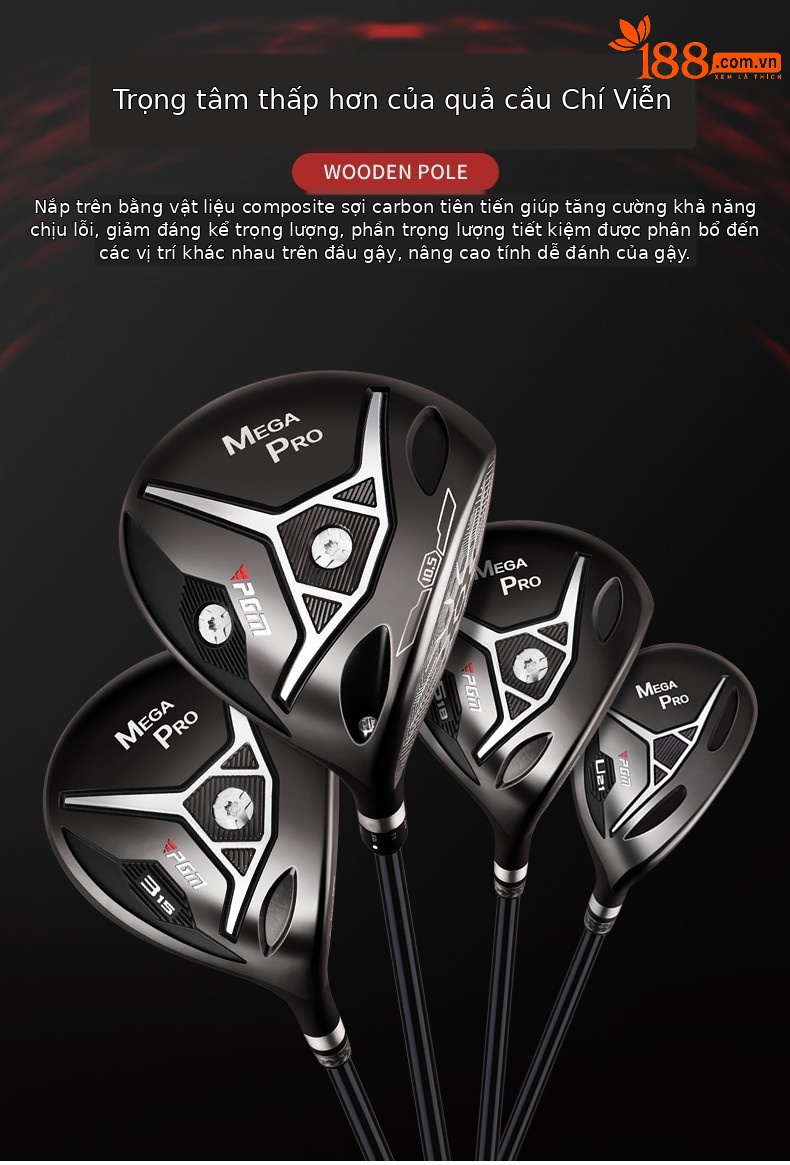 Bộ gậy golf MEGA PRO 13 thanh PGM – gỗ số 1 hợp kim titan, túi đựng kèm — MTG036-S cấp 13 [9.5 gỗ số 1] + Túi bóng + Bao Thanh, MTG036-S cấp 13 [10.5 gỗ số 1] + Túi bóng + Bao Thanh, MTG036-R cấp 13 [9.5 gỗ số 1] + Túi bóng + Bao Thanh, MTG036-R cấp 13 [10.5 gỗ số 1] + Túi bóng + Bao Thanh chi tiết 2