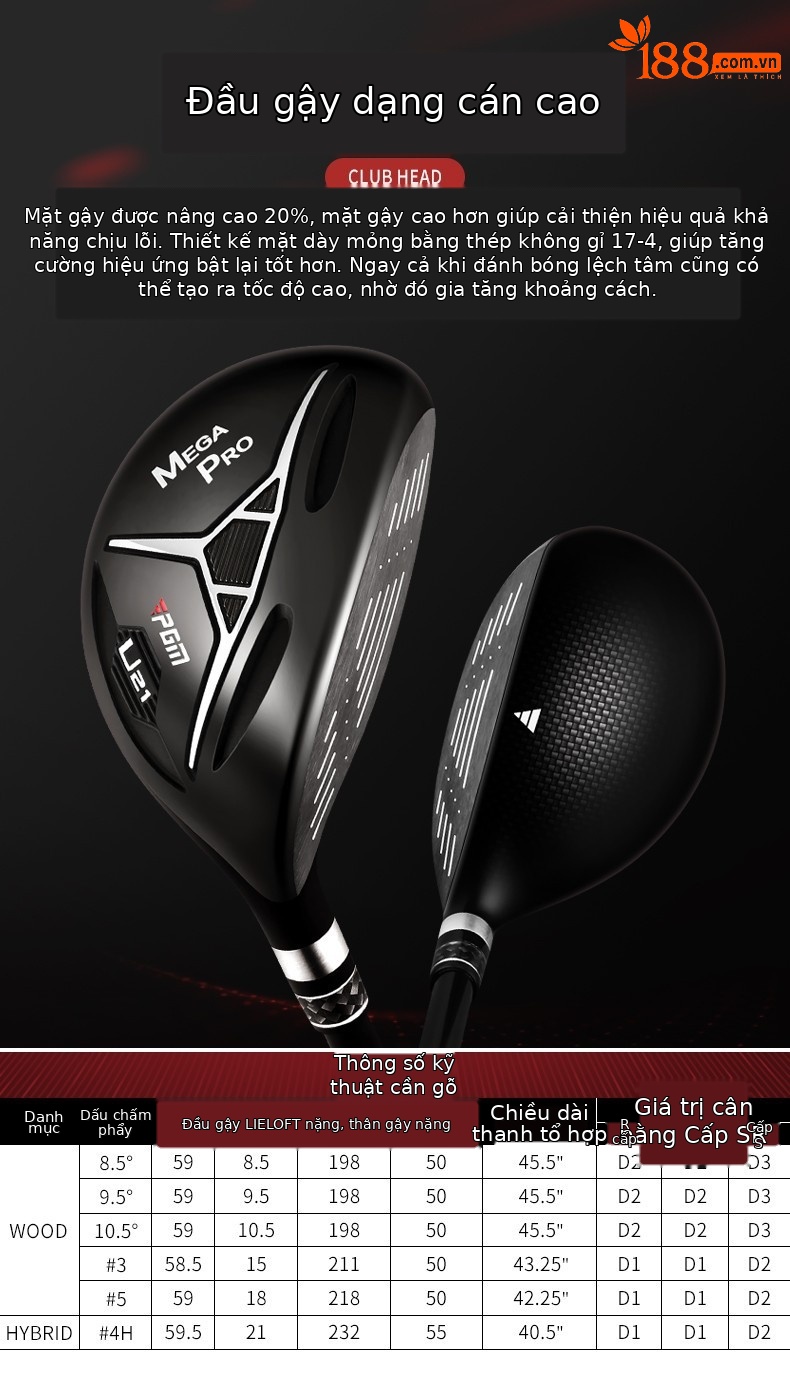 Bộ gậy golf MEGA PRO 13 thanh PGM – gỗ số 1 hợp kim titan, túi đựng kèm — MTG036-S cấp 13 [9.5 gỗ số 1] + Túi bóng + Bao Thanh, MTG036-S cấp 13 [10.5 gỗ số 1] + Túi bóng + Bao Thanh, MTG036-R cấp 13 [9.5 gỗ số 1] + Túi bóng + Bao Thanh, MTG036-R cấp 13 [10.5 gỗ số 1] + Túi bóng + Bao Thanh chi tiết 5