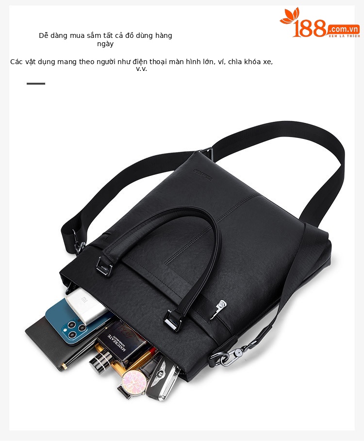 Cặp da bò công sở nam nhiều ngăn đệm laptop chi tiết 5