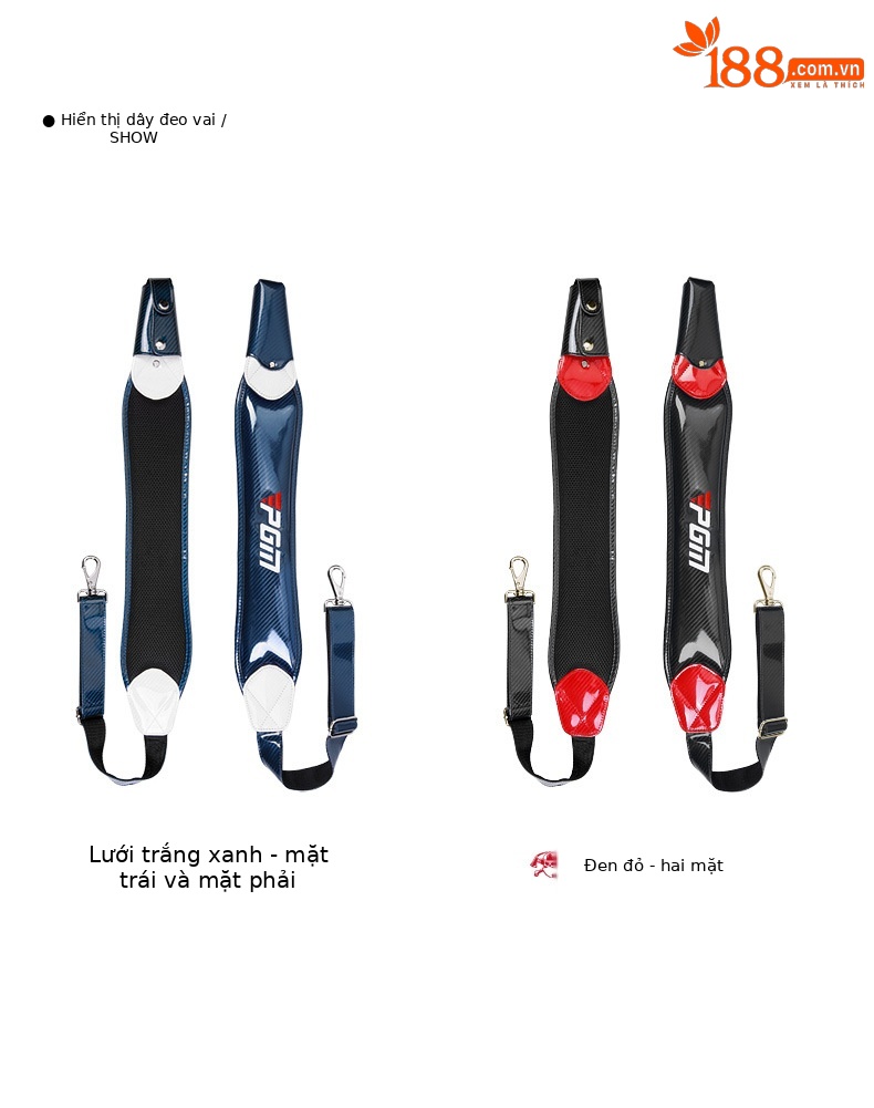 Túi golf PGM da pha lê thêu chống nước, nhẹ, đựng 13 gậy — Đen đỏ-đầu lâu, Xe đạp leo núi màu xanh trắng chi tiết 12