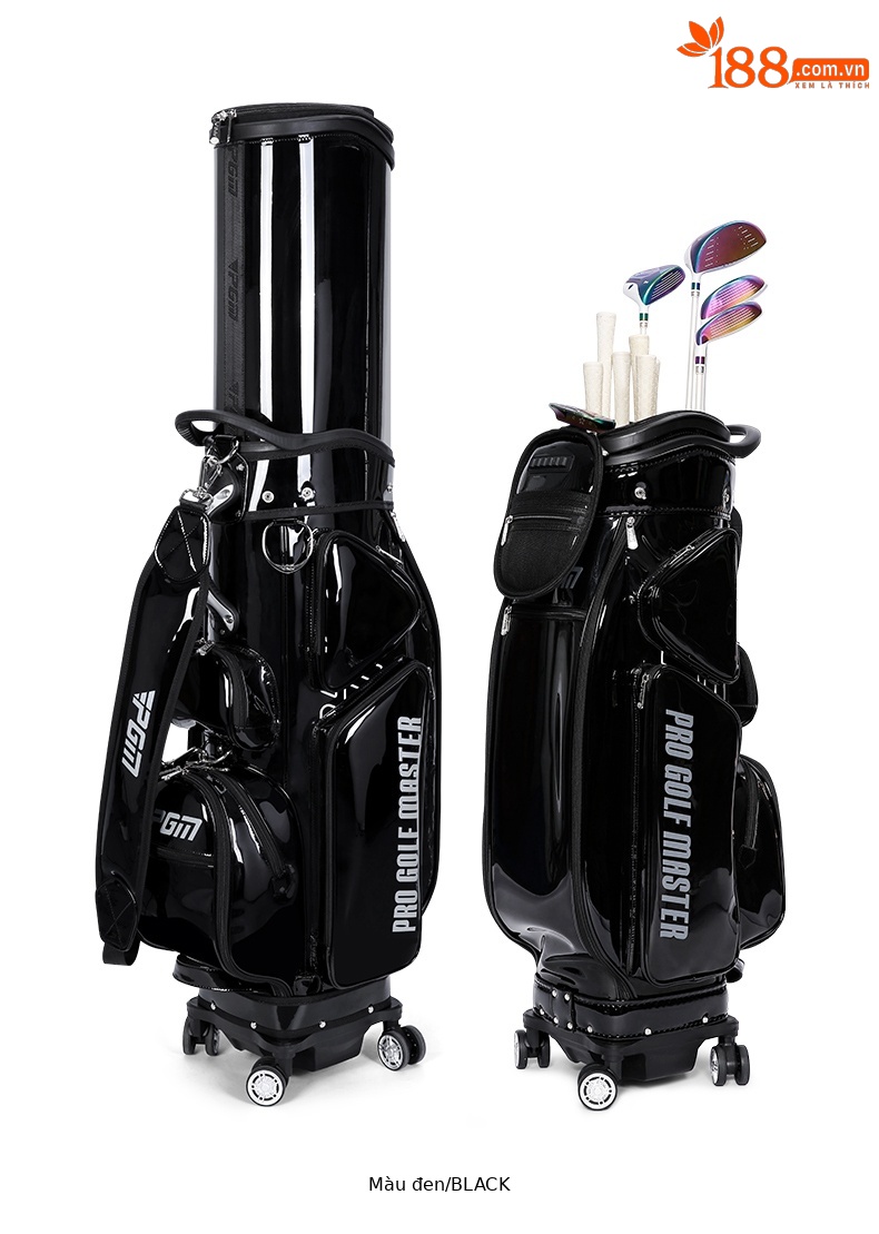 Túi golf PGM bảy màu chống nước bốn bánh đẩy phẳng kính thiên văn — QB122-bảy màu, QB122-Màu đen chi tiết 17