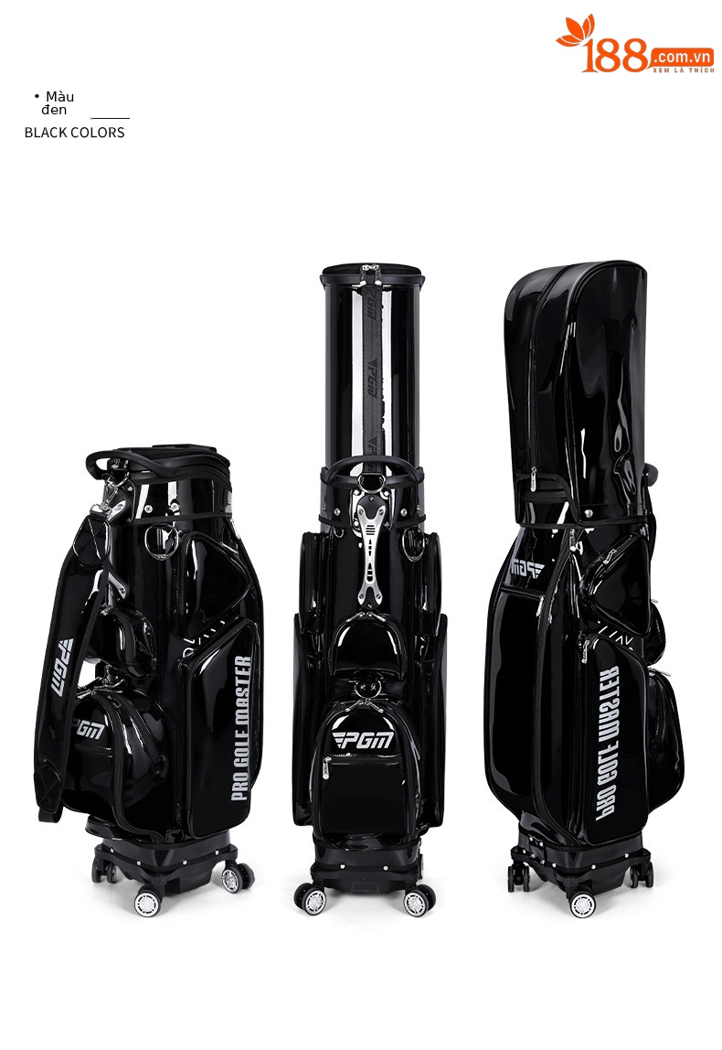 Túi golf PGM bảy màu chống nước bốn bánh đẩy phẳng kính thiên văn — QB122-bảy màu, QB122-Màu đen chi tiết 30