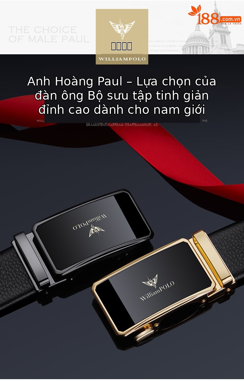 Thắt lưng da bò thật nam Emperor Paul khóa tự động hợp kim, dây da bò lớp đầu tiên — 120cm, 130cm, 110cm, 125cm chi tiết 1
