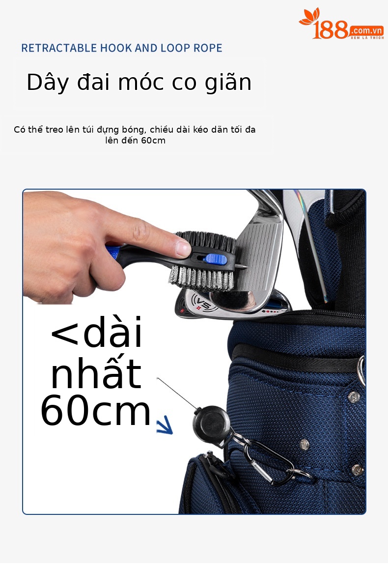 Bàn chải vệ sinh đầu gậy golf PGM hai mặt dây thép không gỉ — Màu sắc giao hàng ngẫu nhiên chi tiết 5