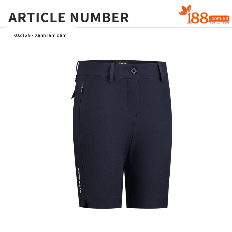 Quần short golf nữ PGM co giãn chống nước dài 5 tấc — KUZ129-màu xanh hải quân, KUZ129-màu trắng, KUZ129-Màu đen, KUZ129-Kaki