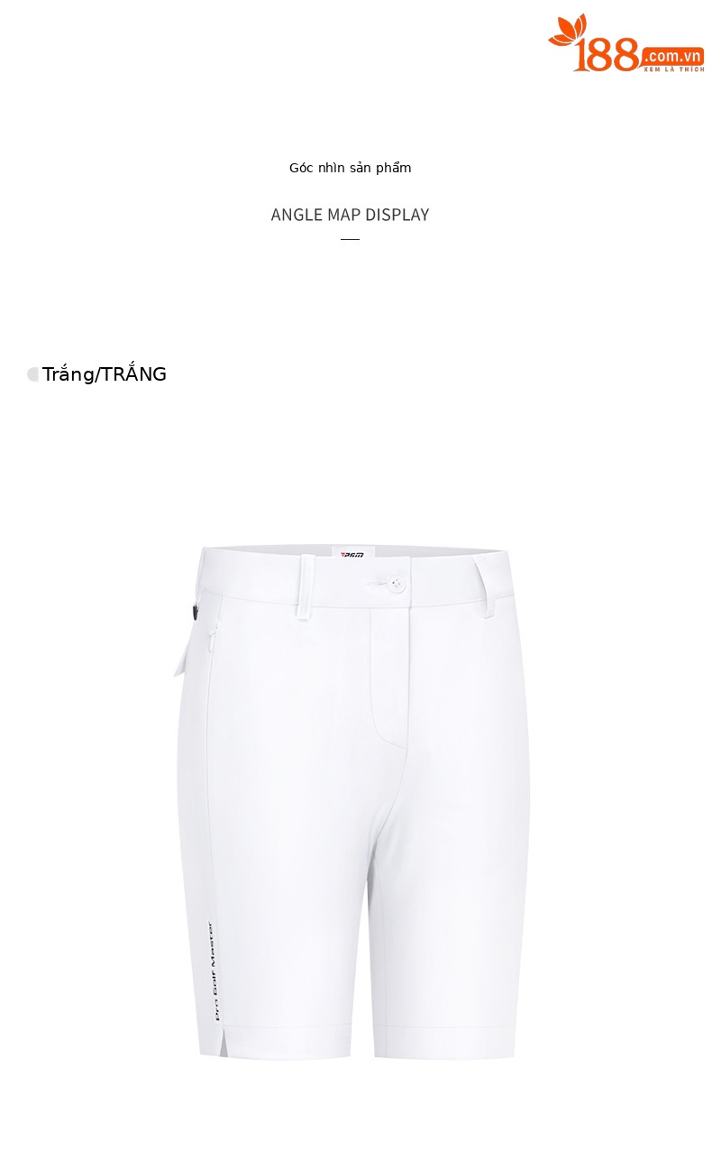 Quần short golf nữ PGM co giãn chống nước dài 5 tấc — KUZ129-màu xanh hải quân, KUZ129-màu trắng, KUZ129-Màu đen, KUZ129-Kaki chi tiết 15