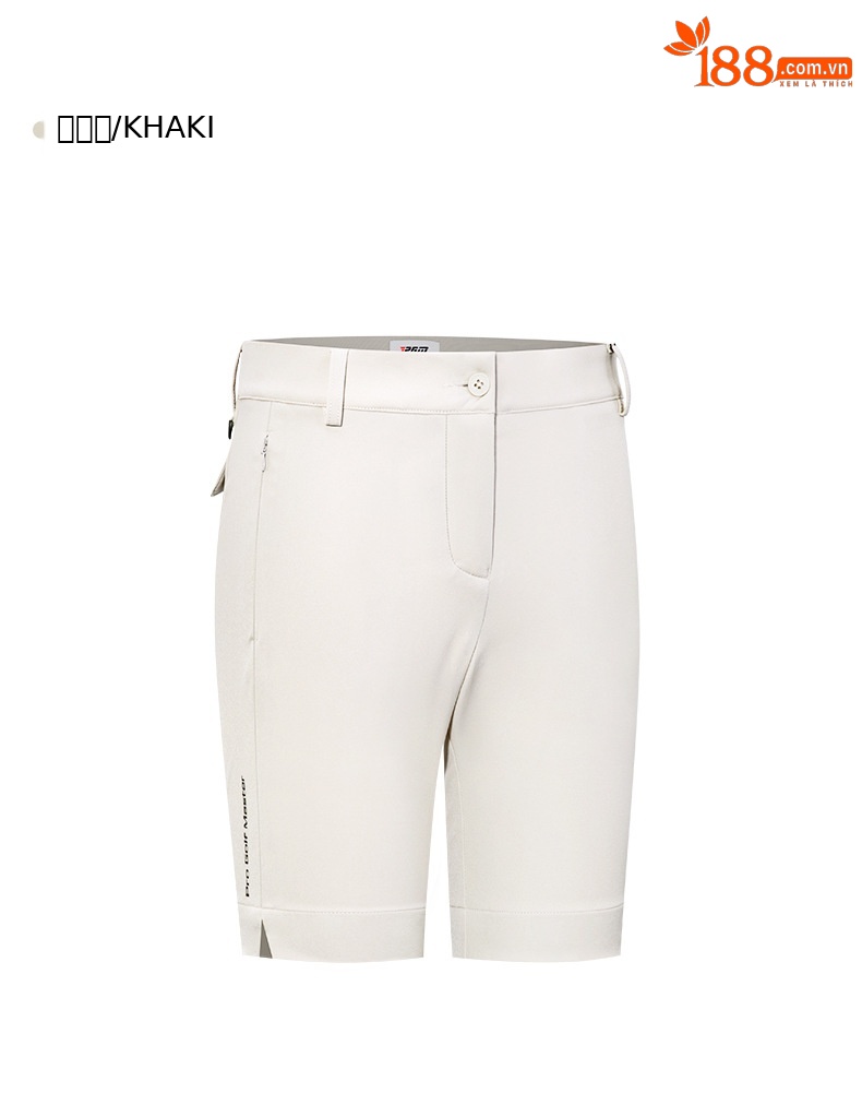 Quần short golf nữ PGM co giãn chống nước dài 5 tấc — KUZ129-màu xanh hải quân, KUZ129-màu trắng, KUZ129-Màu đen, KUZ129-Kaki chi tiết 17