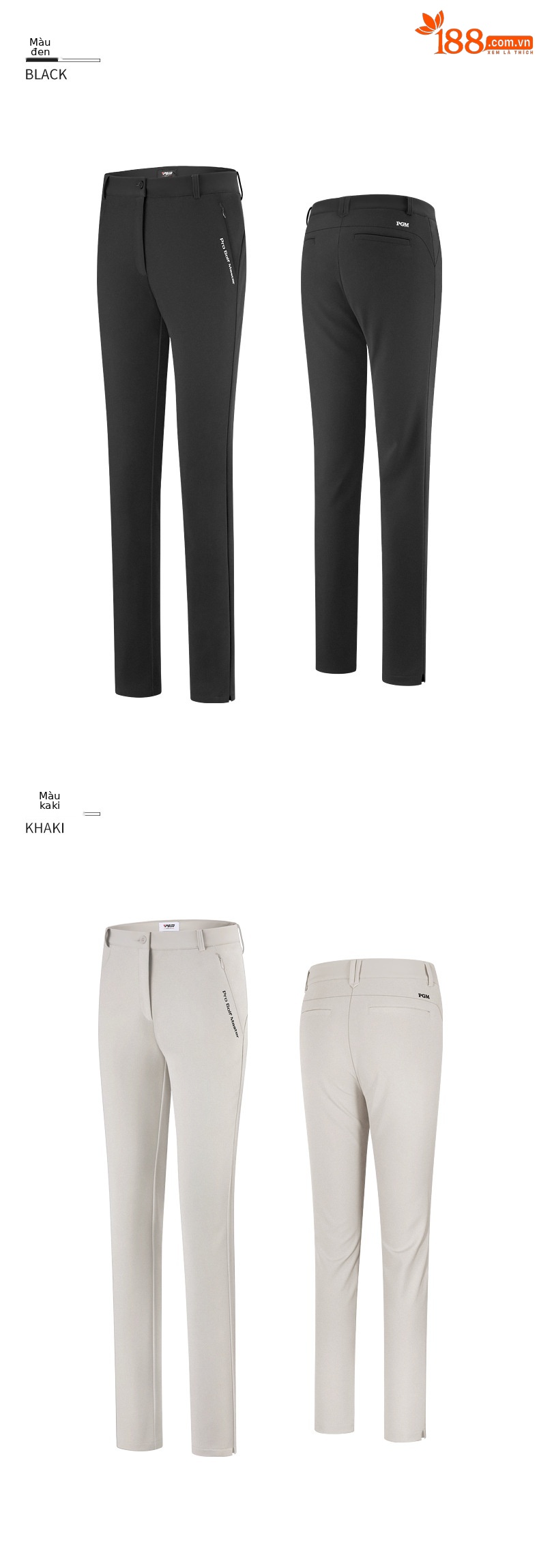 Quần golf nữ PGM dài, co giãn cao, chống thấm nước, dáng ôm thể thao — KUZ127-Xanh Navy [Dày dặn cho mùa Thu Đông] chi tiết 14
