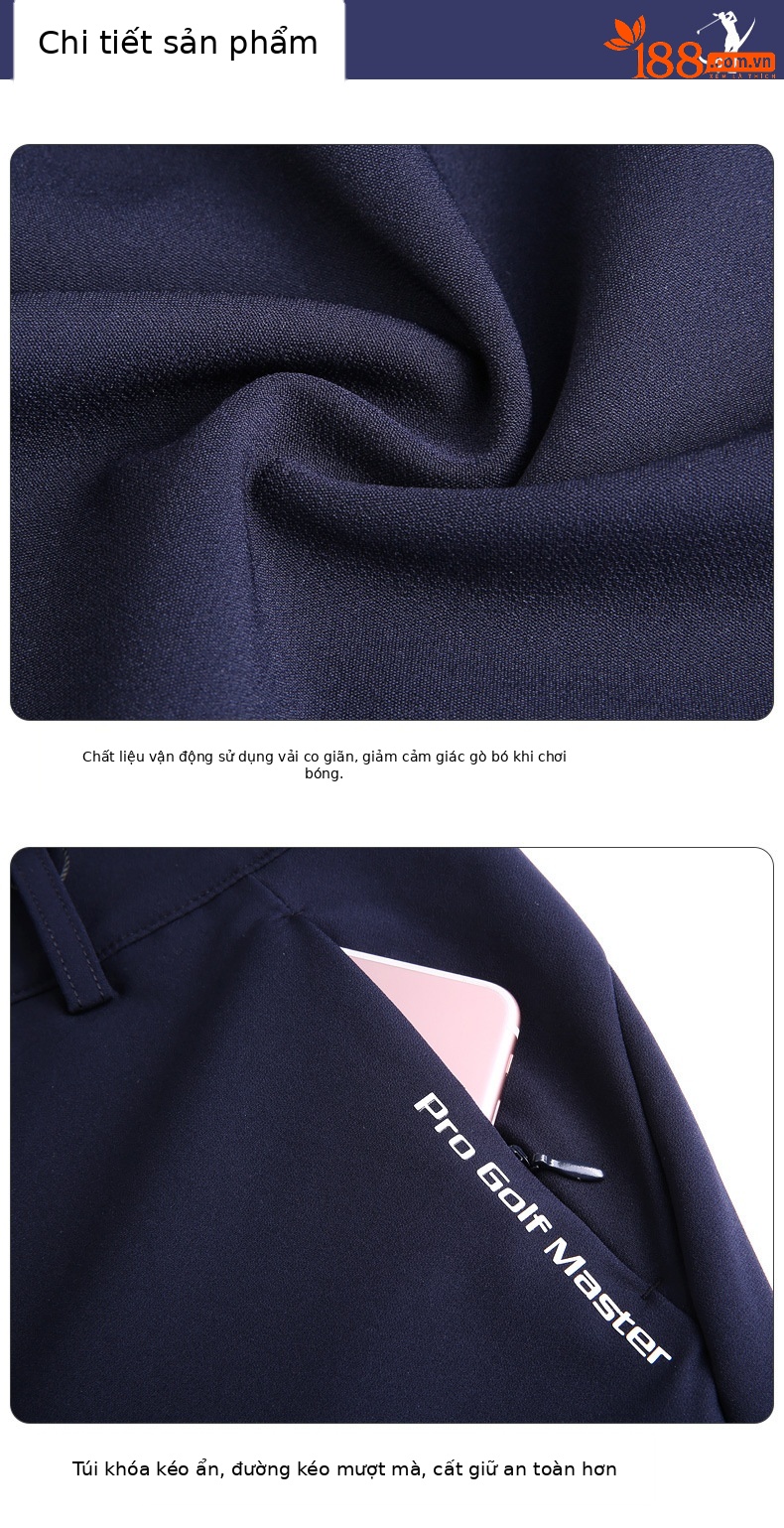 Quần golf nữ PGM dài, co giãn cao, chống thấm nước, dáng ôm thể thao — KUZ127-Xanh Navy [Dày dặn cho mùa Thu Đông] chi tiết 15