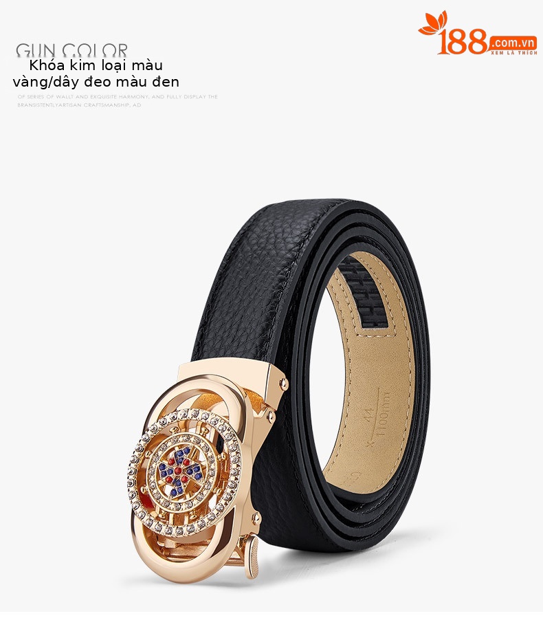 Thắt lưng da thật nữ Emperor Paul khóa tự động da bò lớp đầu phong cách công sở — 120cm, 100cm, 110cm, 115cm chi tiết 10