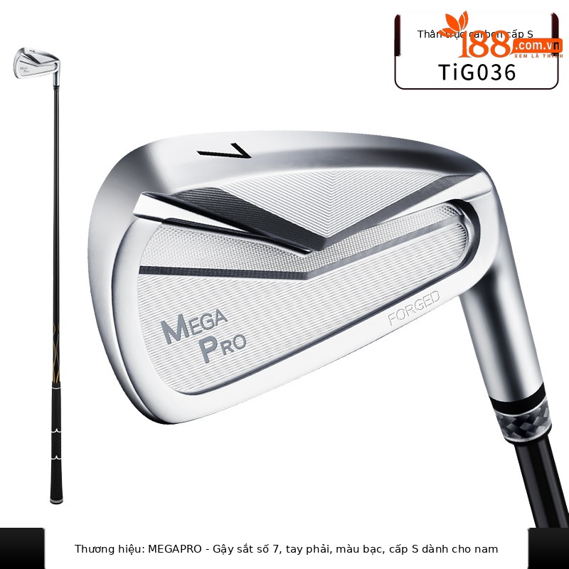 Gậy golf số 7 sắt nam PGM chuyên nghiệp, đầu sắt 1020 rèn mềm, mặt đập phục hồi cao, dài khoảng 37 inch — Trục Carbon TiG036-S, Trục Carbon TiG036-R, Trục Carbon TiG036-SR, TiG036-Trục thép không gỉ