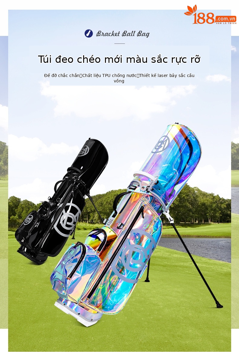 Túi đựng gậy golf PGM nữ chống nước TPU 127x31x36 cm — QB131-bảy màu, QB131-Màu đen chi tiết 2