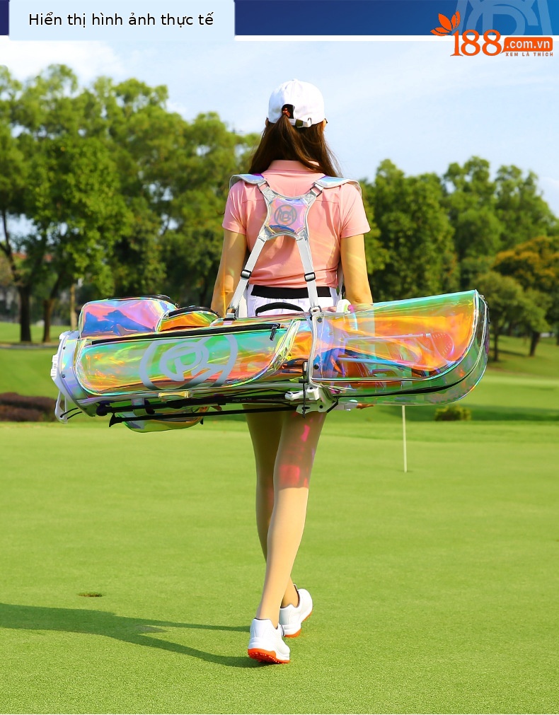 Túi đựng gậy golf PGM nữ chống nước TPU 127x31x36 cm — QB131-bảy màu, QB131-Màu đen chi tiết 6