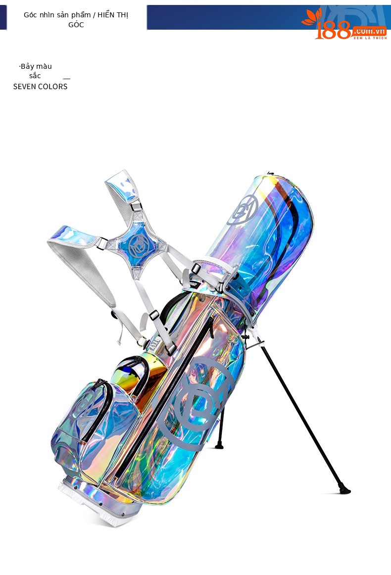 Túi đựng gậy golf PGM nữ chống nước TPU 127x31x36 cm — QB131-bảy màu, QB131-Màu đen chi tiết 12