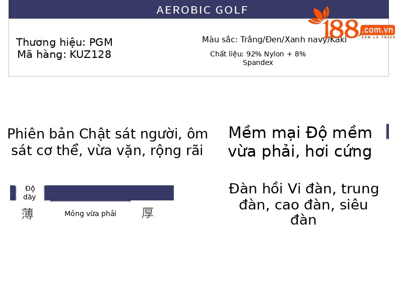Quần golf dài nữ PGM chống nước, co giãn 4 chiều, ống đứng tôn dáng — KUZ128-Kaki chi tiết 5
