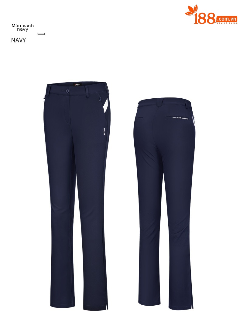 Quần golf dài nữ PGM chống nước, co giãn 4 chiều, ống đứng tôn dáng — KUZ128-Kaki chi tiết 16