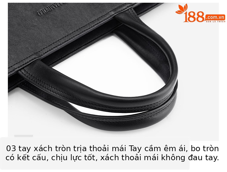 Túi xách nam công sở da bò thật Emperor Paul – cặp da đeo chéo cầm tay nhiều ngăn chi tiết 10