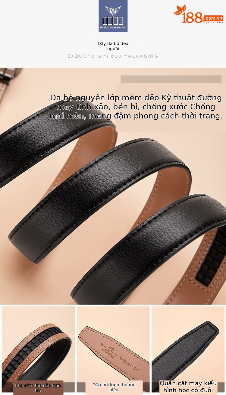 Thắt lưng nữ da thật khóa vàng kiểu Pháp Emperor Paul – phụ kiện thời trang cao cấp — 120cm, 100cm, 110cm, 115cm chi tiết 6