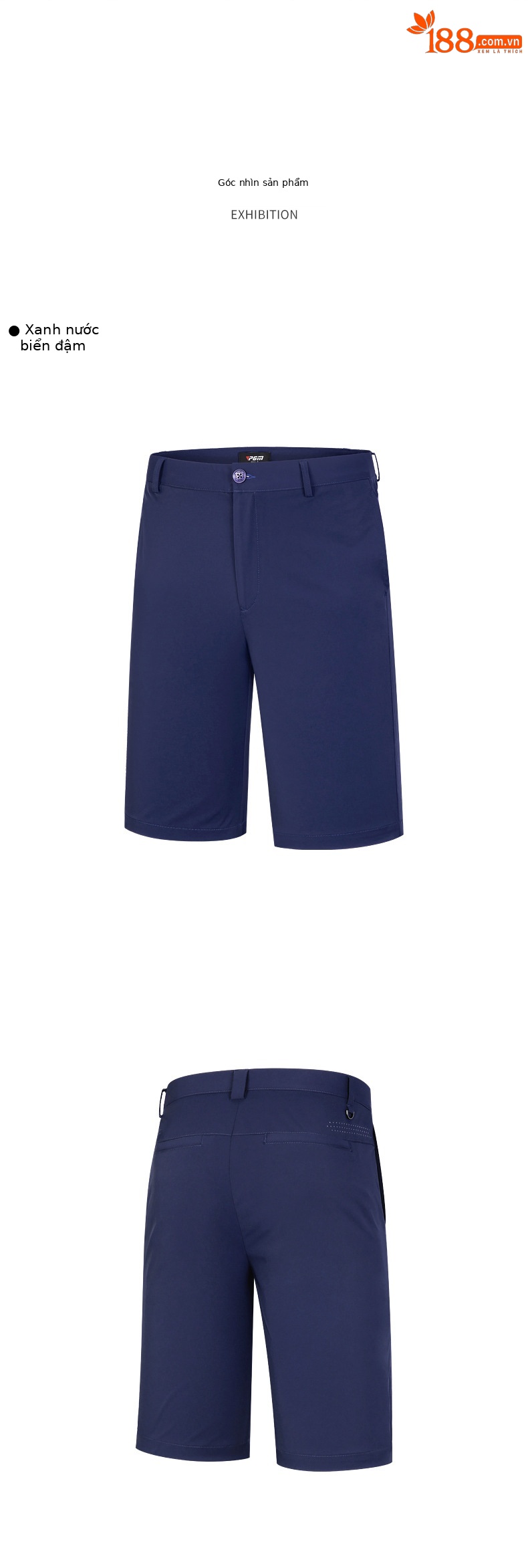 Quần short golf nam PGM thể thao co giãn nhanh khô — KUZ130-màu xanh hải quân, KUZ130-Kaki, KUZ130-Màu đen, KUZ130-màu xám nhạt chi tiết 8