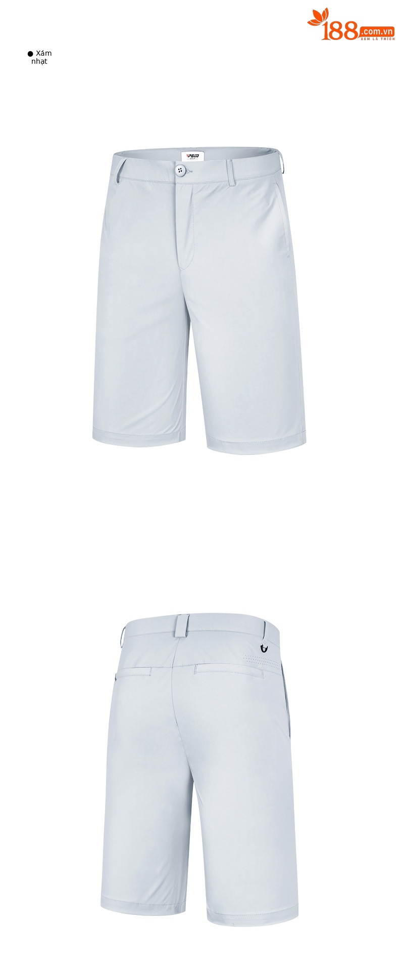 Quần short golf nam PGM thể thao co giãn nhanh khô — KUZ130-màu xanh hải quân, KUZ130-Kaki, KUZ130-Màu đen, KUZ130-màu xám nhạt chi tiết 10