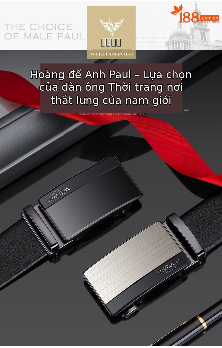 Thắt lưng nam da bò thật Emperor Paul khóa tự động, chất liệu da bò nguyên tấm, dùng công sở và thường ngày — 120cm, 130cm, 110cm, 125cm chi tiết 1