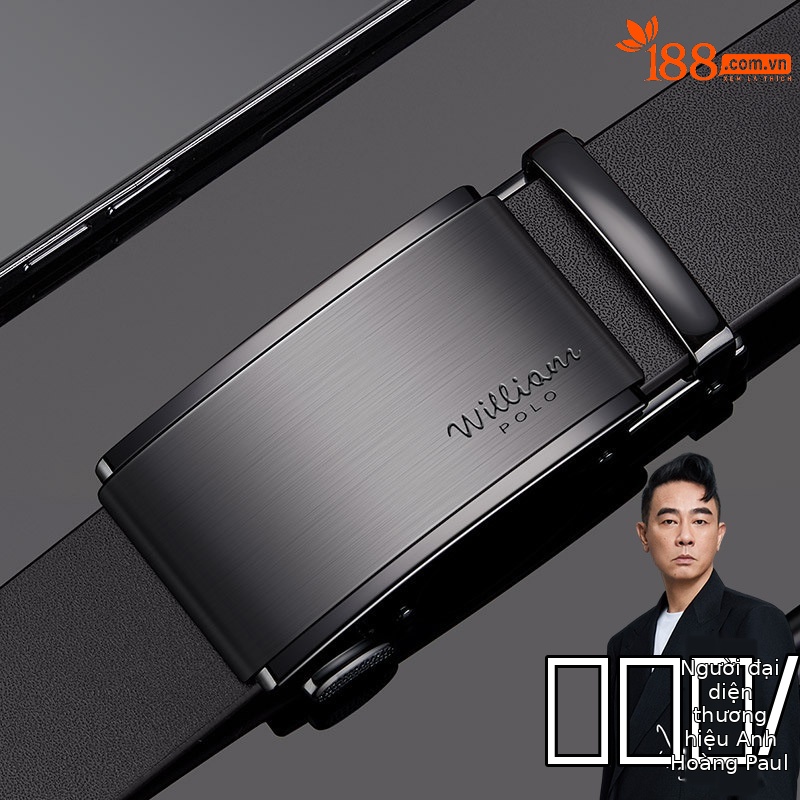 Thắt lưng da bò nam cao cấp khóa tự động hợp kim Emperor Paul — 120cm, 130cm, 110cm, 125cm