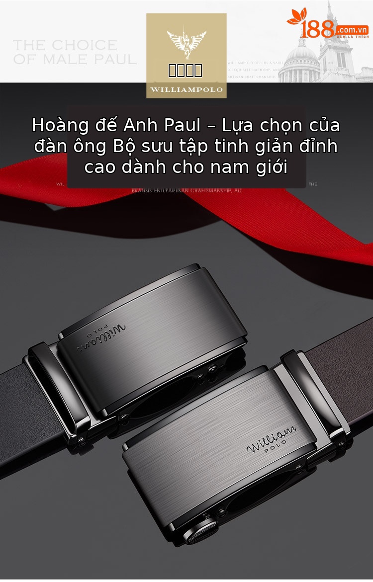 Thắt lưng da bò nam cao cấp khóa tự động hợp kim Emperor Paul — 120cm, 130cm, 110cm, 125cm chi tiết 1