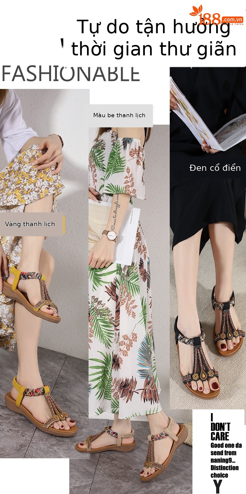 Dép sandal nữ quai co giãn đế nhẹ thoải mái mùa hè — Màu đen, Thoải mái/chống trượt/sau khi bán lẻ, Màu vàng, Màu mơ chi tiết 1