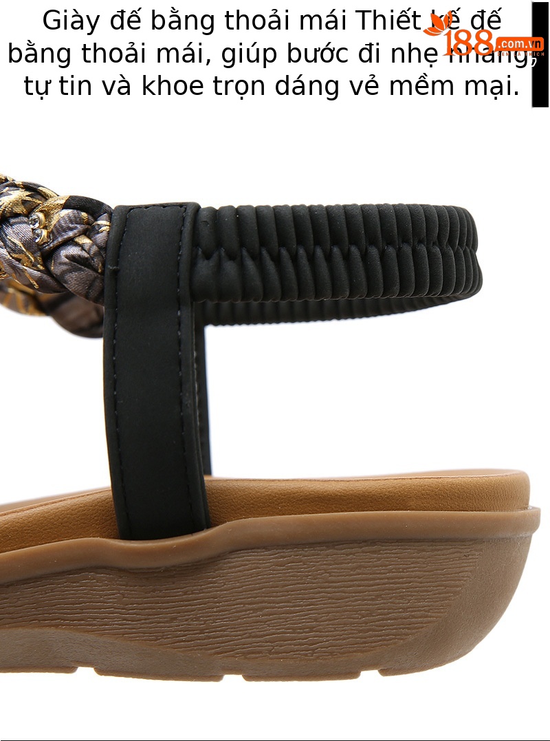 Dép sandal nữ quai co giãn đế nhẹ thoải mái mùa hè — Màu đen, Thoải mái/chống trượt/sau khi bán lẻ, Màu vàng, Màu mơ chi tiết 11