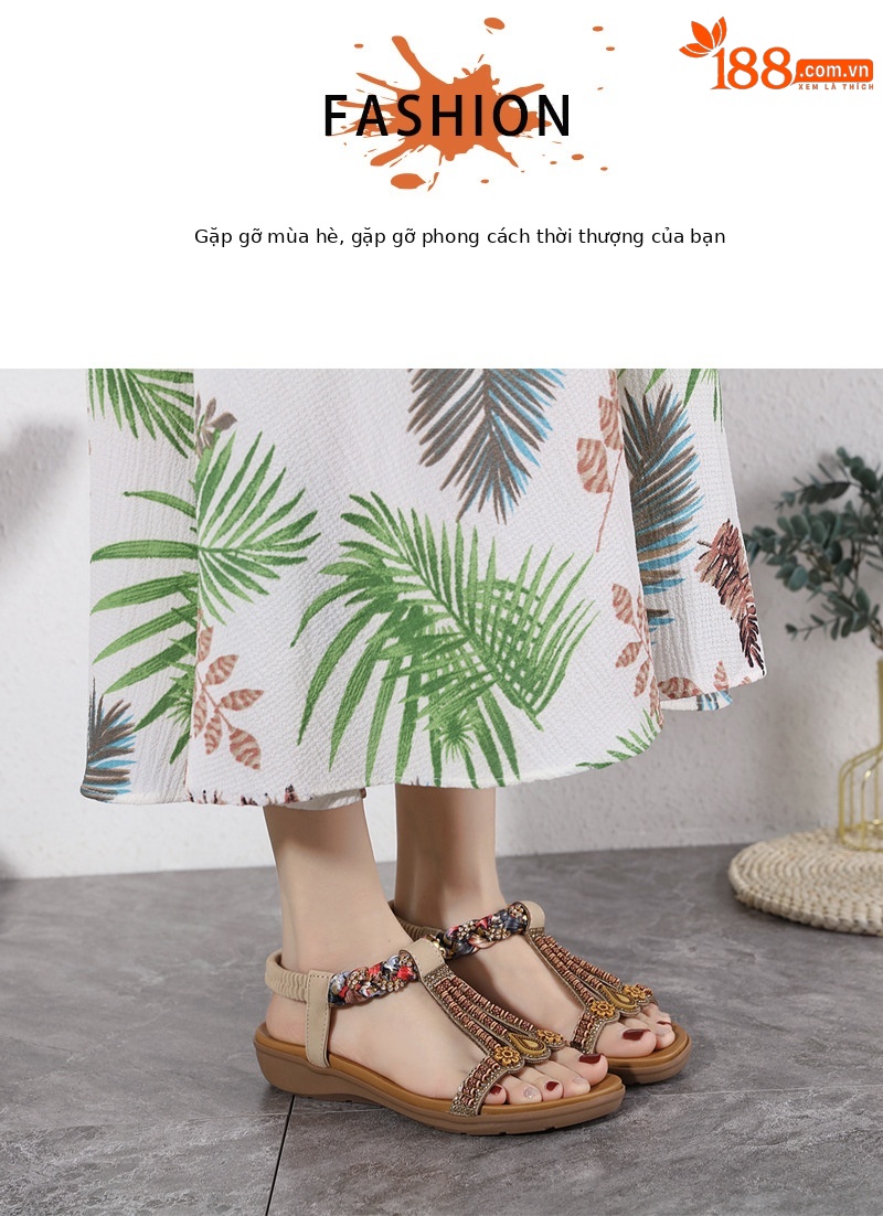 Dép sandal nữ quai co giãn đế nhẹ thoải mái mùa hè — Màu đen, Thoải mái/chống trượt/sau khi bán lẻ, Màu vàng, Màu mơ chi tiết 29