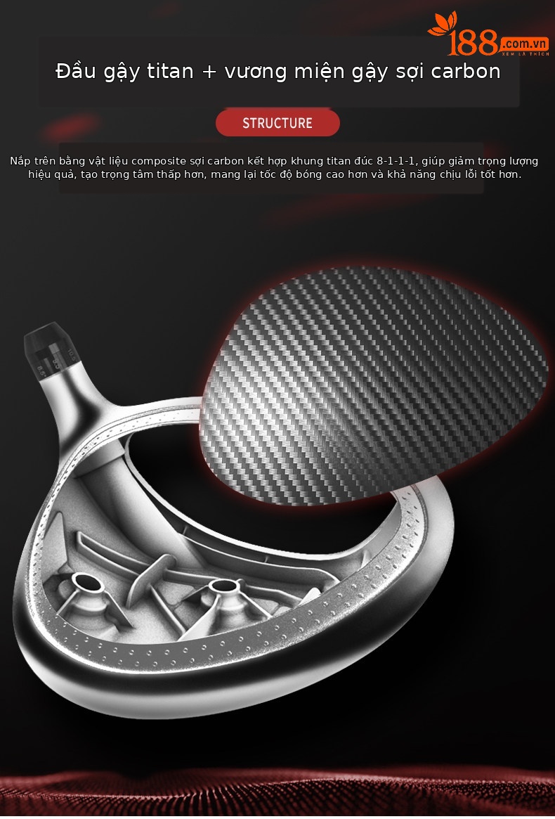 Gậy golf PGM MEGA PRO số 1/số 3/số 5 gỗ nam thanh sợi carbon — Thanh Carbon MG036-X 8.5, Thanh Carbon MG036-S 8.5, Thanh Carbon MG036-R 8.5, Thanh Carbon MG036-SR 8.5 chi tiết 13