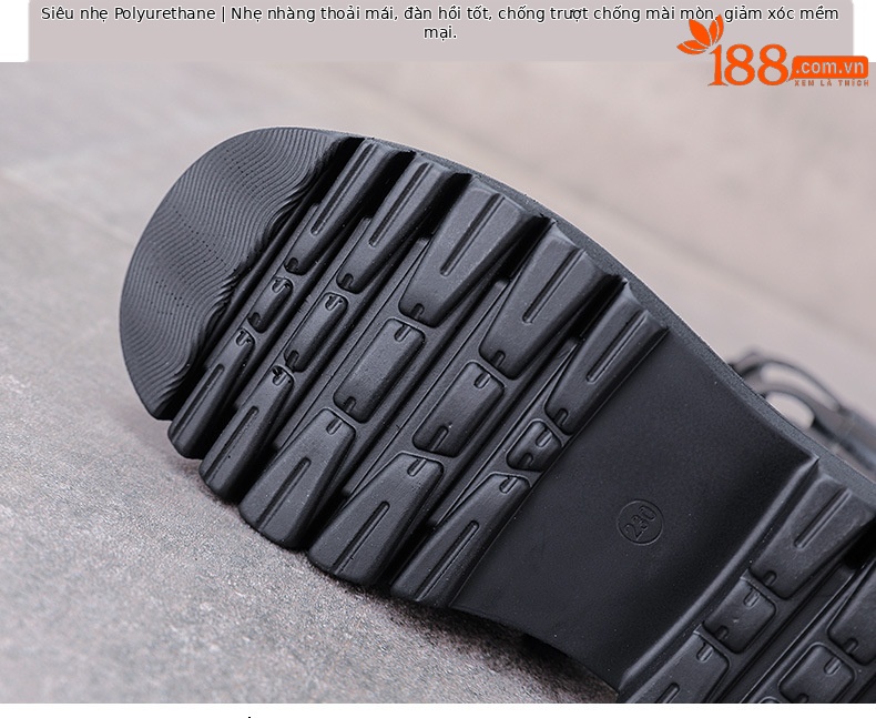 Boot nữ cổ cao da lỗ thoáng khí đế xốp dày — Màu đen chi tiết 7
