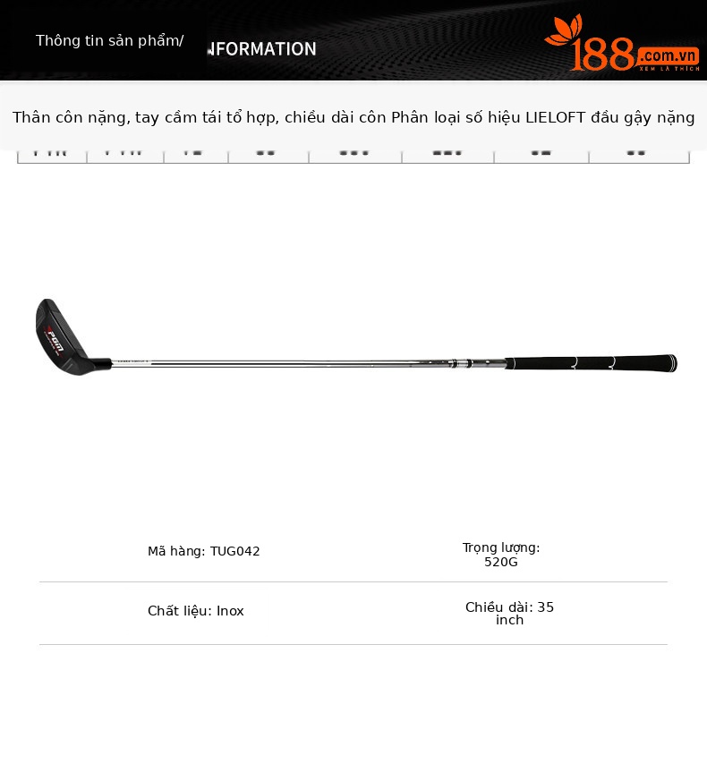 Gậy golf PGM cắt thanh đẩy và cắt hố cát thép không gỉ — TUG042-43 ° cắt thanh đẩy, TUG042-35 ° cắt thanh đẩy chi tiết 4