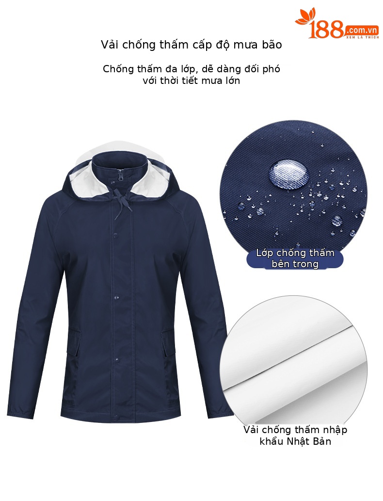 Bộ áo mưa golf PGM chống bão nam, áo khoác + quần chống nước ngoài trời — Nữ YF481-màu xanh nước biển (áo khoác + quần), YF482 nam-Màu Đỏ Cam (áo khoác + quần), Nữ YF481-Màu đỏ cam (áo khoác + quần), YF482 nam-màu xanh nước biển (Áo khoác + quần) chi tiết 18