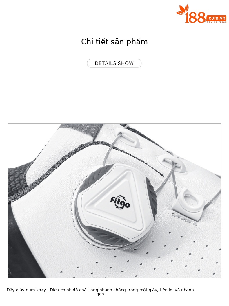 Giày golf PGM nam chống trượt, chống nước, đinh dẻo — XZ226-Trắng Xanh xám chi tiết 13
