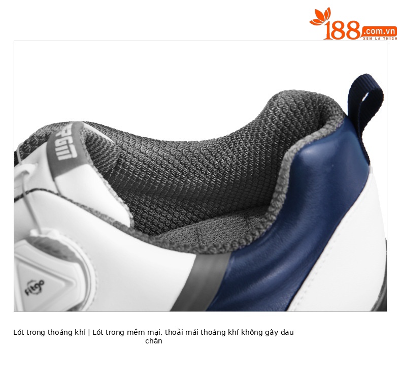 Giày golf PGM nam chống trượt, chống nước, đinh dẻo — XZ226-Trắng Xanh xám chi tiết 14
